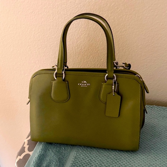 Coach Green Leather Satchel - Picture 1 of 8